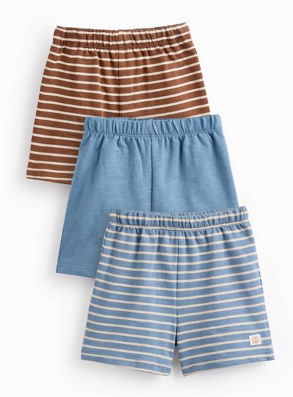 Plain & Stripe Sweat Shorts 3 Pack 12-18 months